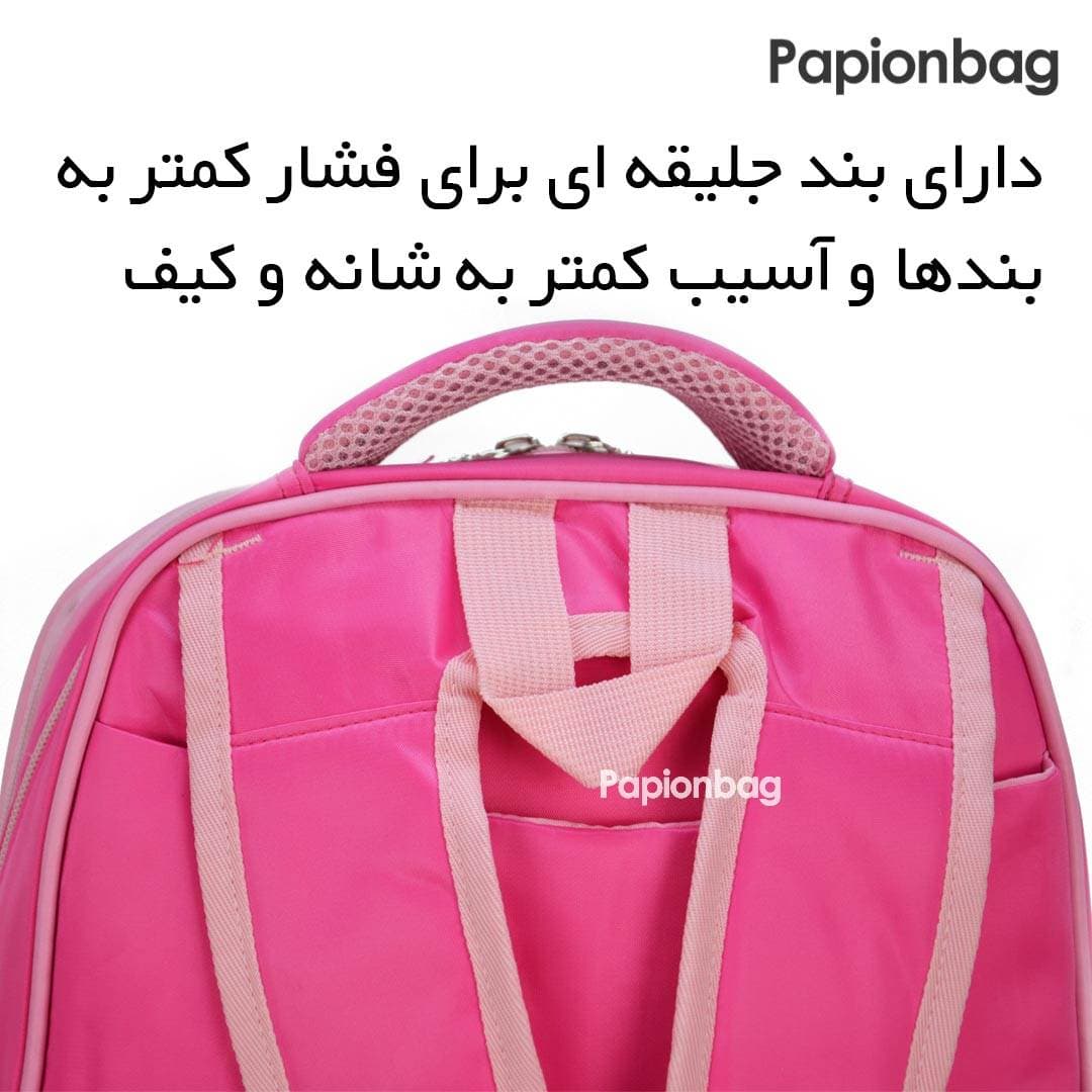 کوله مدرسه دخترانه خارجی صورتی دختر کفشدوزکی مدل 60 — تصویر ۸