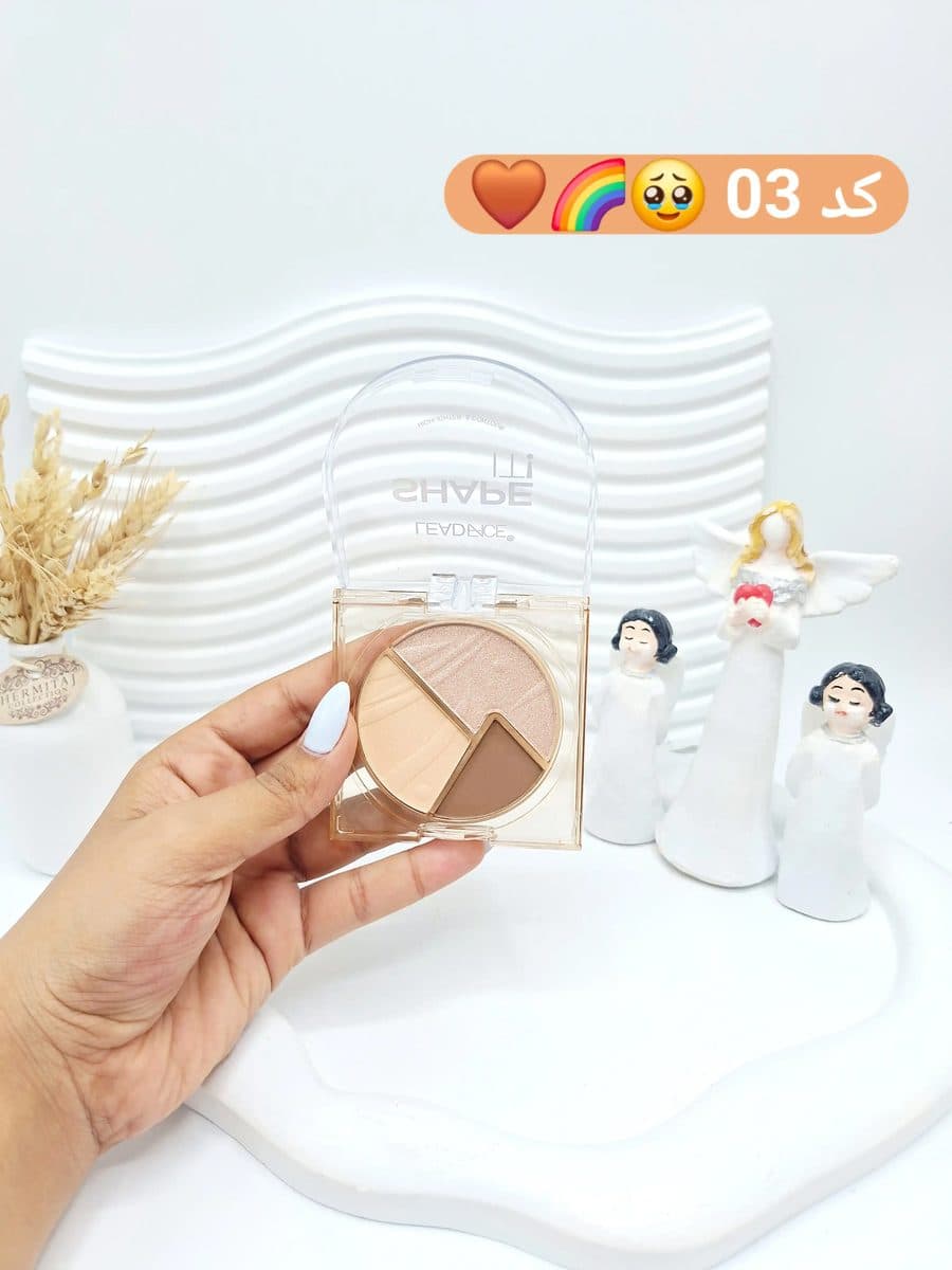 پالت کانتور و هایلایتر لید فیس LEADFACE سهرنگ مدل Shape It کد FA006 — تصویر ۴