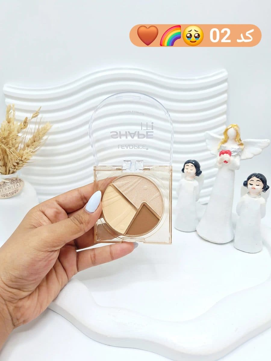 پالت کانتور و هایلایتر لید فیس LEADFACE سهرنگ مدل Shape It کد FA006 — تصویر ۳
