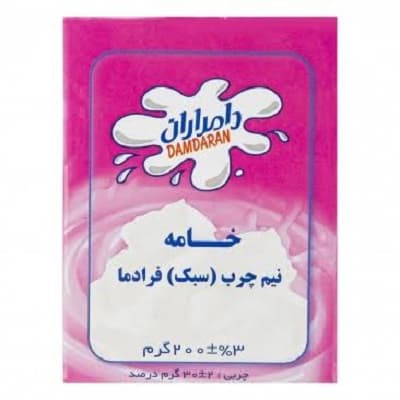 خامه نیم چرب (سبک) فرادما دامداران 200 گرم