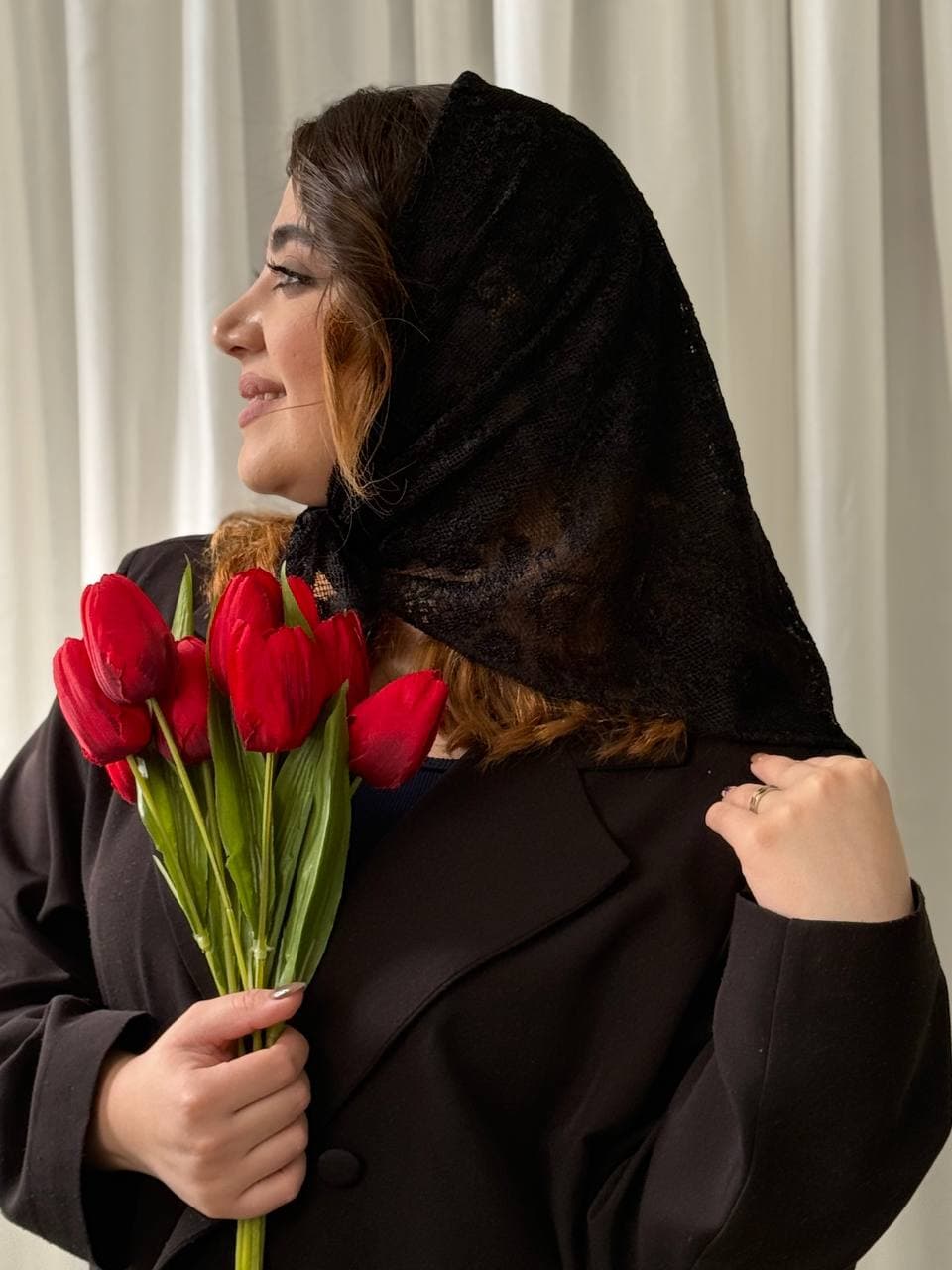 مینی اسکارف چهارگوش دانتل 59713 — تصویر ۳
