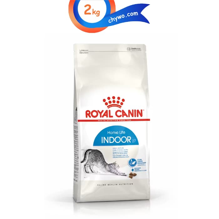 غذای خشک گربه بالغ خانگی رویال کنین مدل ایندور طعم مرغ وزن 2 کیلوگرم Royal Canin Indoor 27