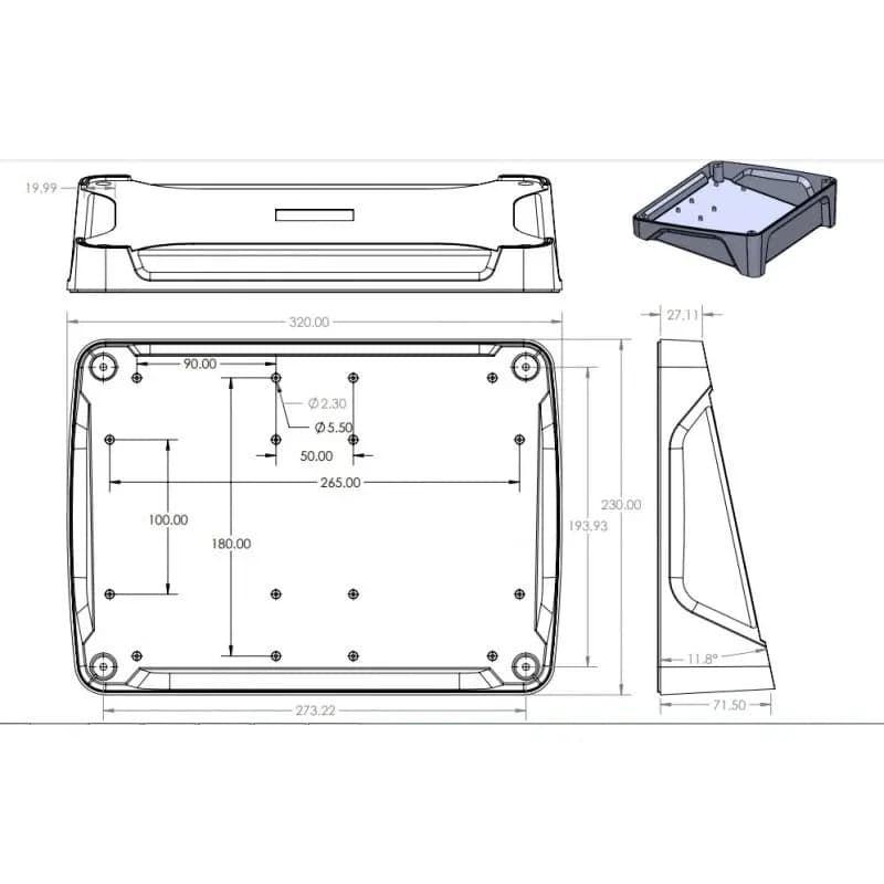 جعبه برد پلاستیکی شیب دار رومیزی و دیواری سایز 320x230mm — تصویر ۵