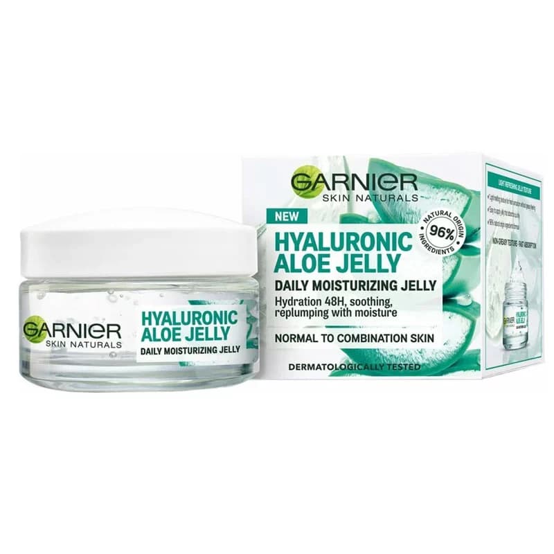ژل آبرسان آلوئه ورا گارنیر روزانه مدل Hyaluronic Aloe Jelly پوست نرمال تا مختلط