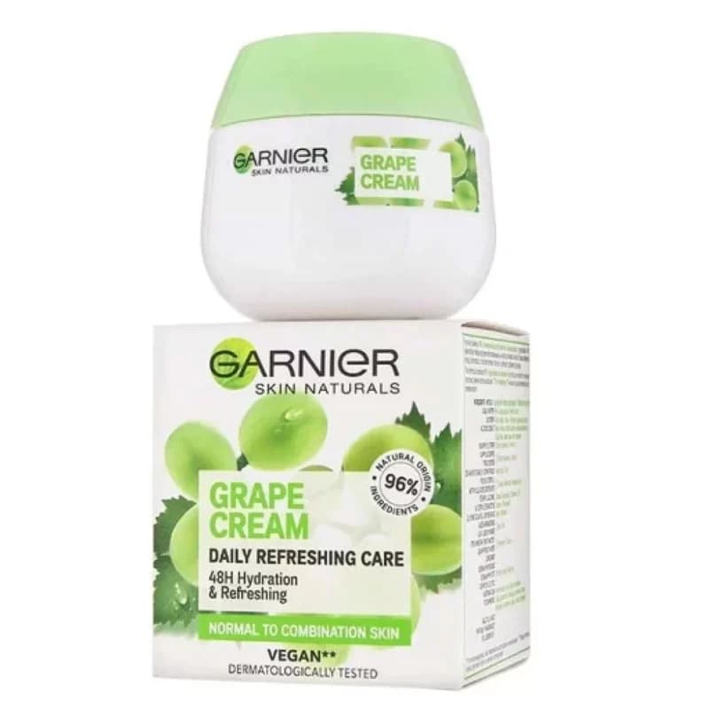 کرم آبرسان روزانه گارنیر نشاط بخش پوست با عصاره انگور سبز مدل Grape Cream