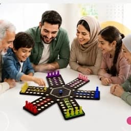 بازی منچ خانواده 6 نفره و 4 نفره با کیف چرمی جنس چوبی — تصویر ۲