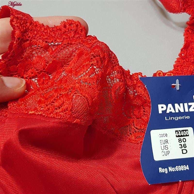 سوتین قرمز فنردار گیپور برند پانیذ کد 44400 — تصویر ۴