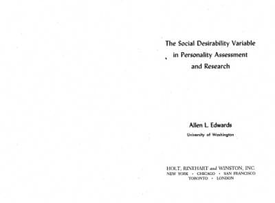 کتاب The social desirability variable in personality assessment and research (The Dryden Press publications in psychology) نسخه کامل