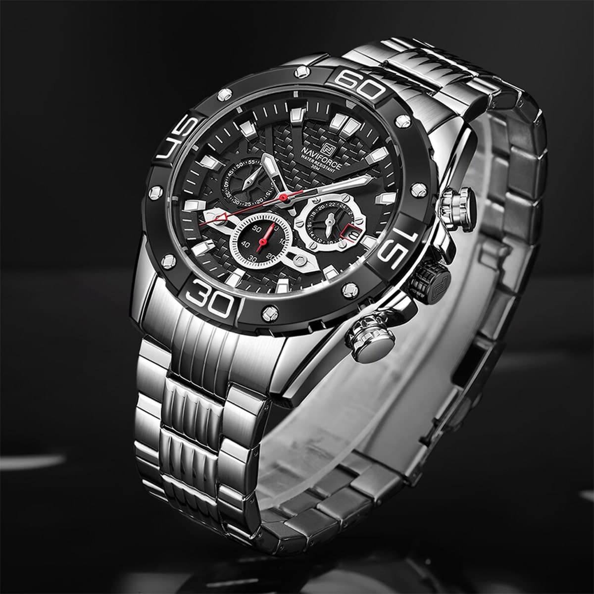 ساعت مچی نیوی فورس مردانه مشکی مدل Naviforce 8019 — تصویر ۲