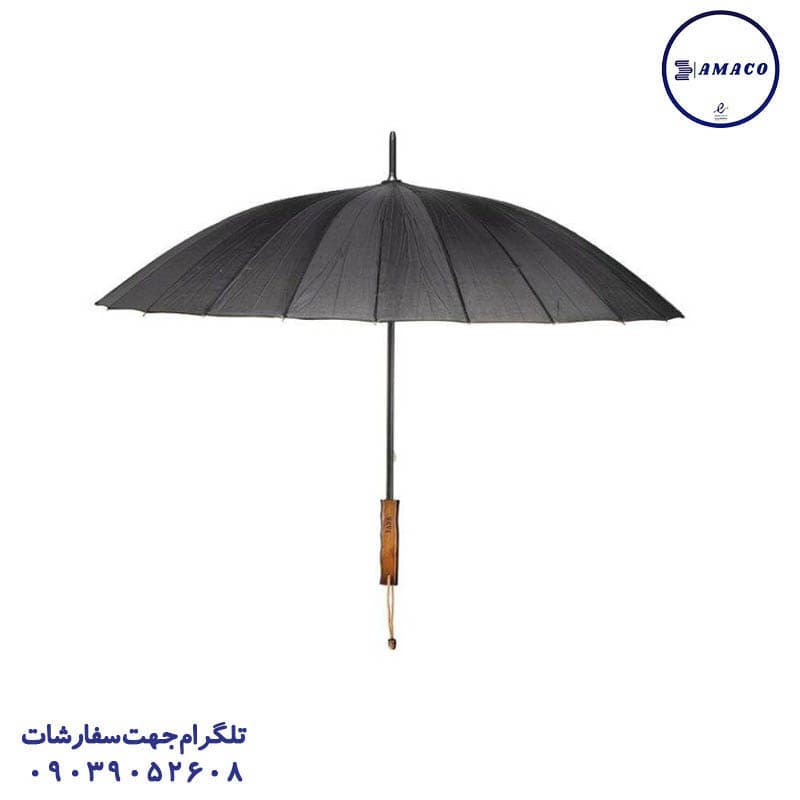 چتر 16 سیم مردانه دسته عصایی مشکی