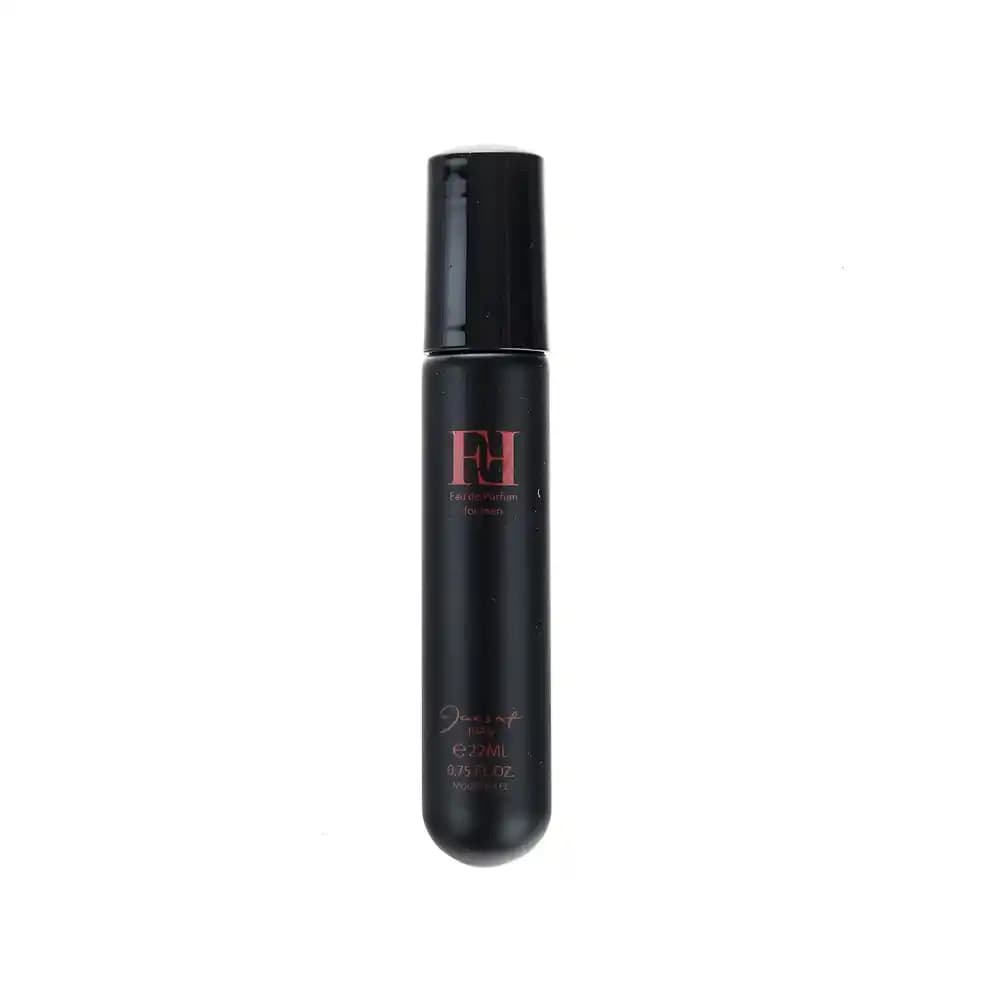 عطر جیبی مردانه ژک ساف مدل FF با حجم 22 میلی‌لیتر، رایحه مرکبات و چوب، نت آغازین ترنج، نت میانی زعفران، نت پایانی عنبر، ماندگاری متوسط، مناسب استفاده روز و شب