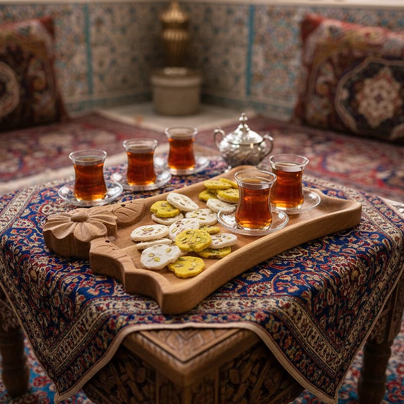 سینی چوبی گل رز — تصویر ۲