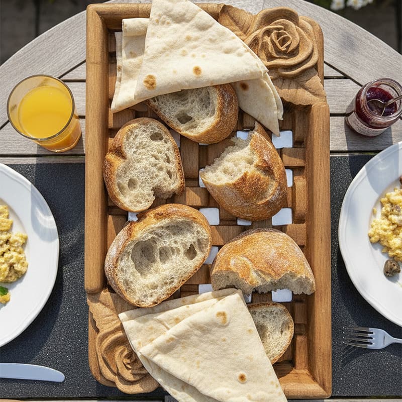 سینی چوبی حصیری مستطیل — تصویر ۲