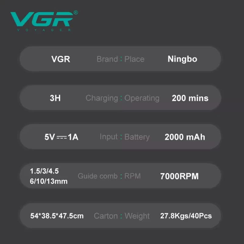 ماشین اصلاح حجم زن وی جی آر مدل VGR V-197 — تصویر ۶