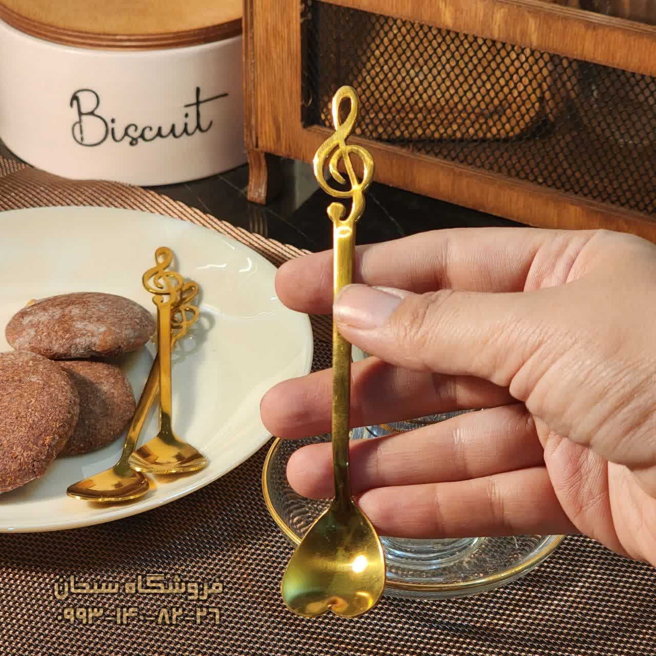 پک 6 عددی قاشق چایخوری قلبی طلایی — تصویر ۲