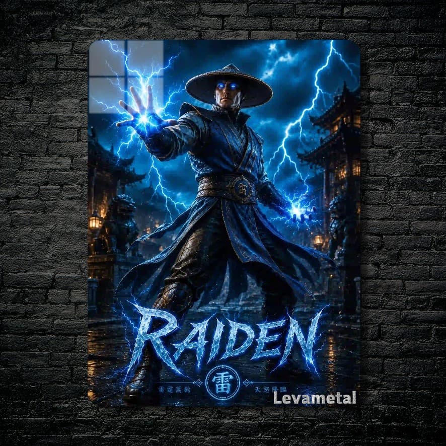 متال پوستر رایدن Raiden از بازی مورتال کمبت Mortal Kombat با کد E-859