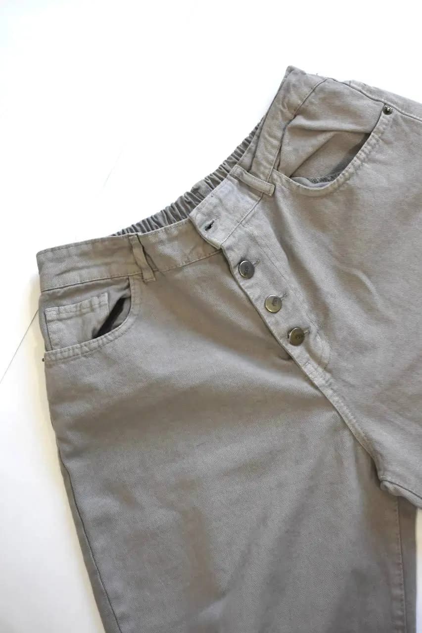 شلوار زنانه کتان Royal Jeans | کمر کشی و دکمه‌دار — تصویر ۲