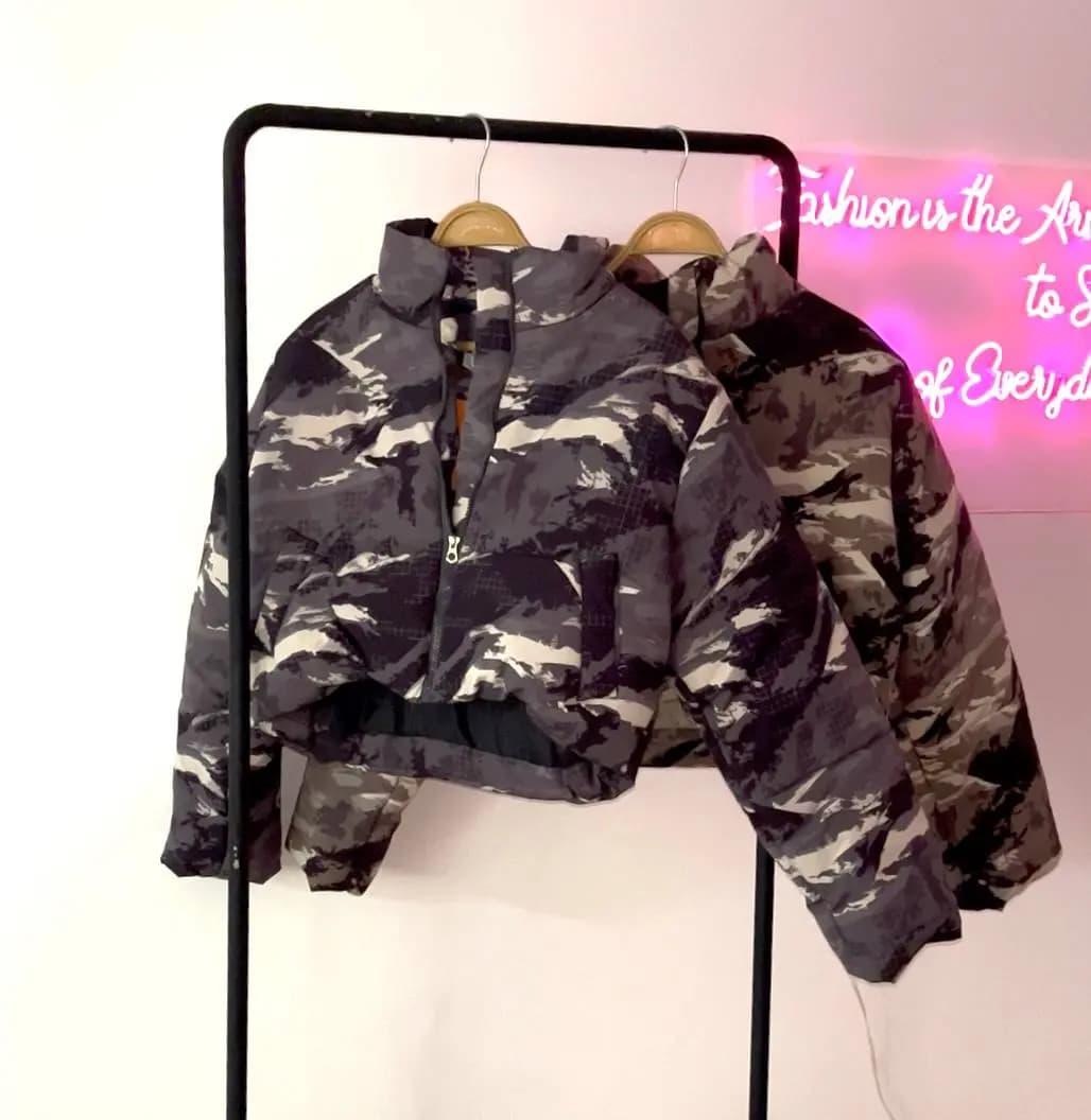 کاپشن پفی camouflage