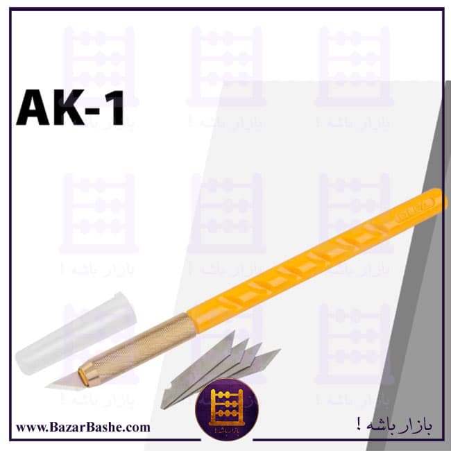 کاتر قلمی الفا OLFA ژاپن AK1-5B همراه 5 تیغ یدک — تصویر ۵