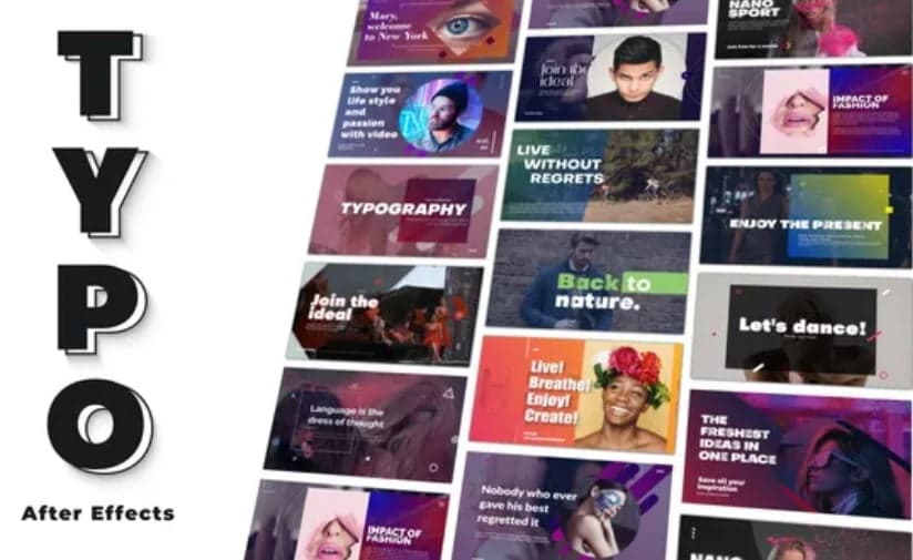 پروژه افترافکت بسته عنوان تایپوگرافی | Typography Title Pack After Effect