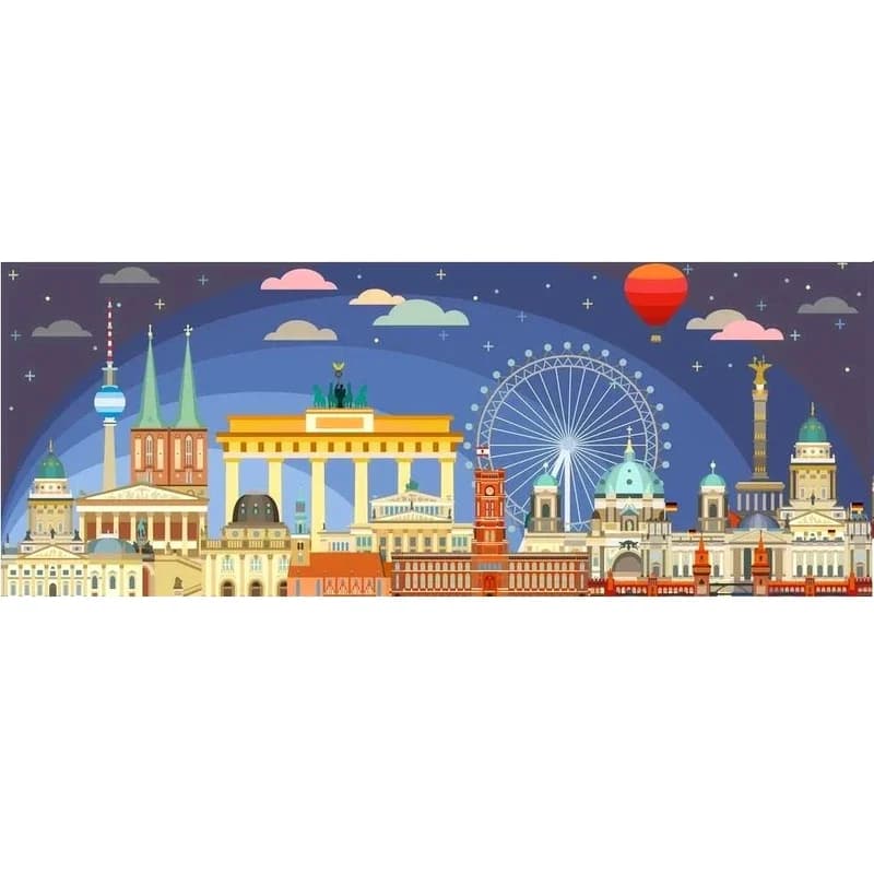 پازل پانورما 1000 تكه رونزبرگر طرح Nights in Berlin كد 17395 — تصویر ۲