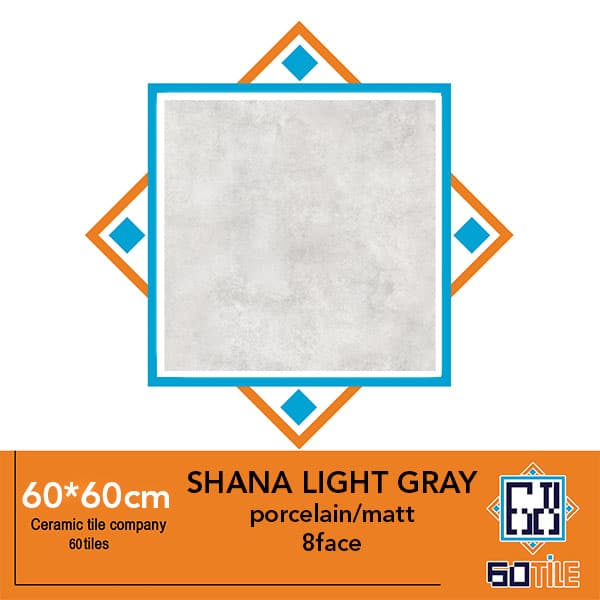 Shana Light Gray – کارخانه ارگ ارغوانی-طرح شانا طوسی روشن-لعاب مات-60*60-برند ریونیز