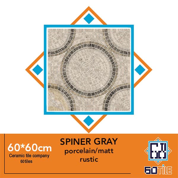 Spiner Gray- کارخانه ارگ ارغوانی-طرح اسپینر طوسی-لعاب مات-60*60-برند ریونیز