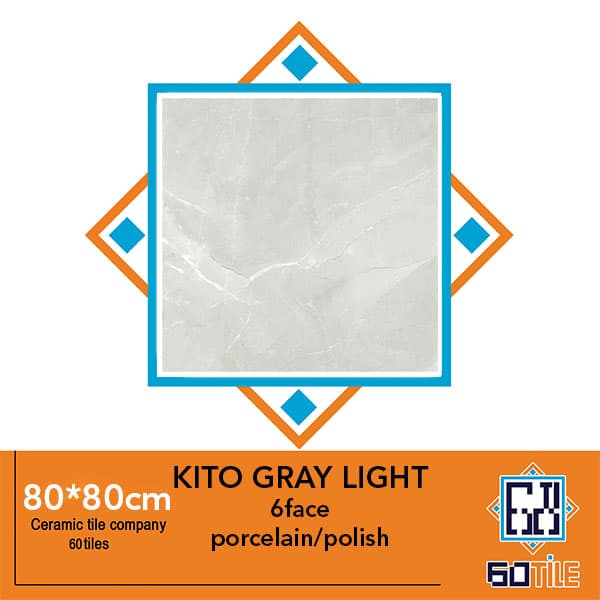 Kito Gray Light – کارخانه ارگ ارغوانی- سرامیک کیتو طوسی روشن -لعاب پولیش- 80*80-برند ریونیز