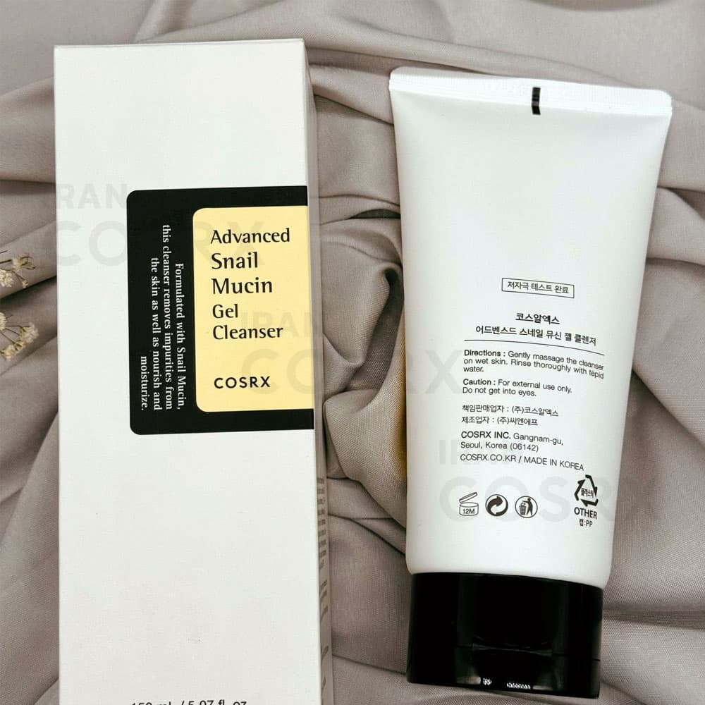 ژل شستشوی موسین حلزون کوزارکس COSRX Advanced Snail Mucin Power Gel Cleanser مناسب انواع پوست به‌ویژه پوست های حساس حجم 150 میلی لیتر — تصویر ۲