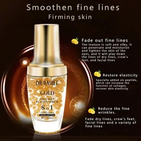 سرم پوست 8in1 دکتر راشل مدل طلا Dr Rashel Gold Collagen Serum 8 in 1 حجم 40 میلی لیتر — تصویر ۳