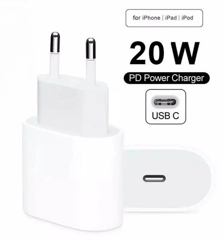 شارژر 20 وات APPLE دو پین گارانتی 6 ماه آیتین تراشه — تصویر ۲