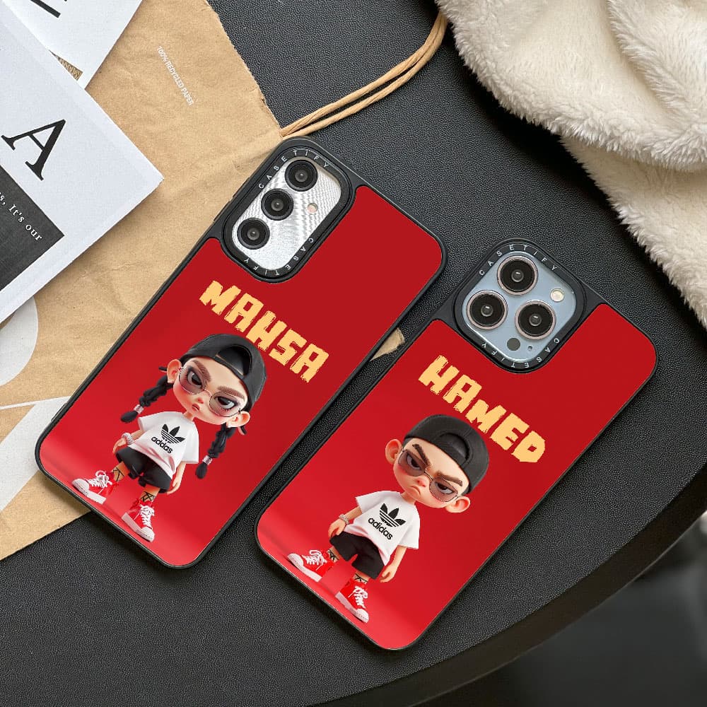 قاب آینه ای چاپی سفارشی (کد 0470) به اسم دلخواه ست ادیداس – adidas set مناسب برای گوشی موبایل شیائومی ردمی Xiaomi Redmi Note 8 / Note 8 Pro / Note 9S / Note 9 Pro / Note 10 Pro / Note 10 Pro Max / Not — تصویر ۲