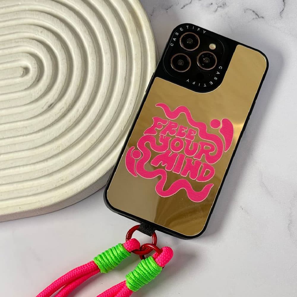 قاب آینه ای چاپی سفارشی (کد 0237) مدل free your mind همراه بند مناسب برای گوشی موبایل سامسونگ Samsung Galaxy A12 / A13 / A14 / A15 / A21S / A22 4G / A23 / A24 / A25 / A30S / A31 / A32 4G / A32 5G / A3 — تصویر ۲