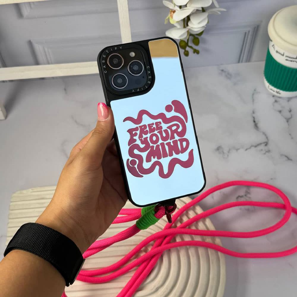 قاب آینه ای چاپی سفارشی (کد 0237) مدل free your mind همراه بند مناسب برای گوشی موبایل سامسونگ Samsung Galaxy A12 / A13 / A14 / A15 / A21S / A22 4G / A23 / A24 / A25 / A30S / A31 / A32 4G / A32 5G / A3 — تصویر ۴