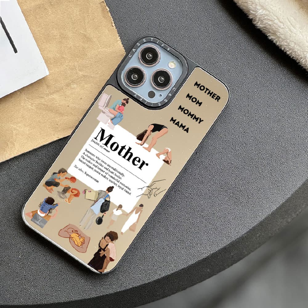 قاب آینه ای چاپی سفارشی (کد 0273) مدل خانواده – family مناسب برای گوشی موبایل اپل آیفون Apple iPhone 7 / 8 / SE 2020 / 7 Plus / 8 Plus / X / XS / XR / XS Max / 11 / 11 Pro / 11 Pro Max / 12 / 12 Mini — تصویر ۵