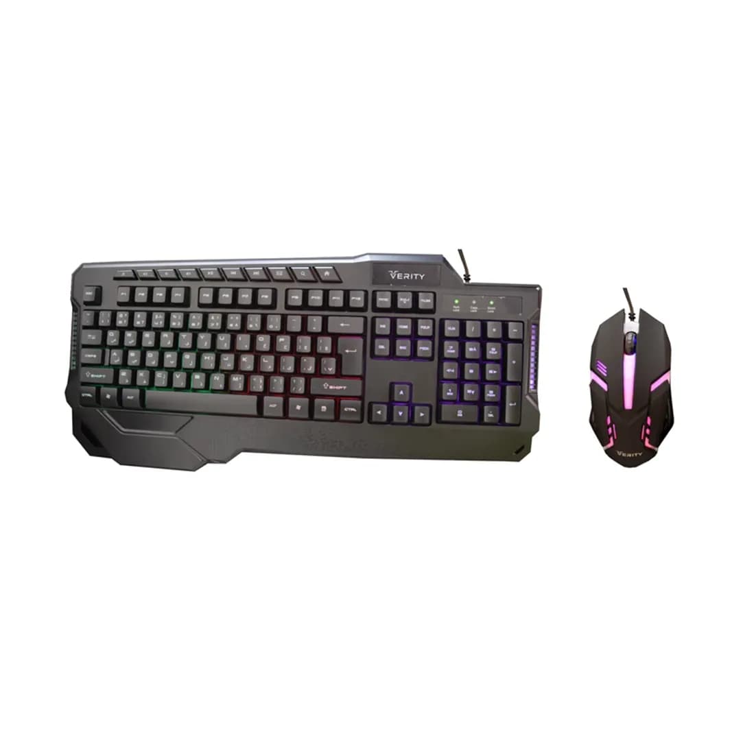 موس و کیبورد گیمینگ سیمی RGB وریتی مدل V-KB6121GCW