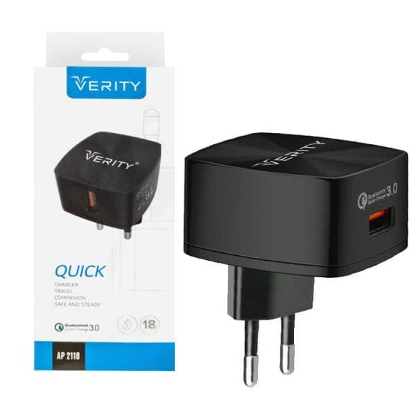 پک شارژر 18 وات برند Verity همراه با کابل type-c