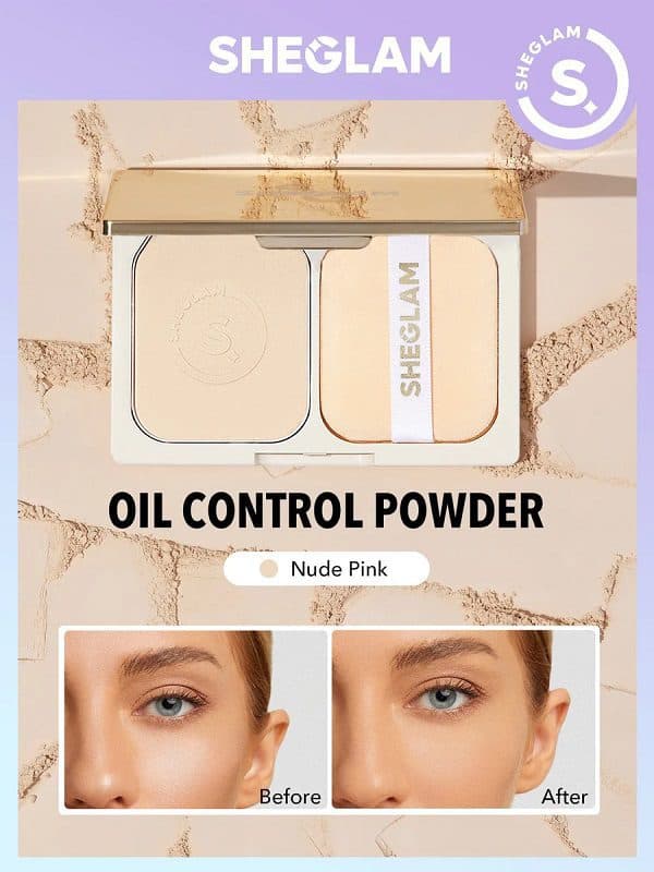 پودر کنترل چربی LIGHT THROUGH رنگ NUDE PINK شیگلم SHEGLAM — تصویر ۳