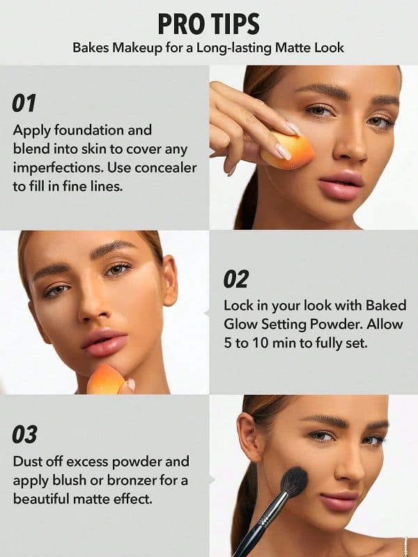 پودر فیکس BAKED GLOW رنگ ‏CHOCOLATE شیگلم SHEGLAM — تصویر ۳