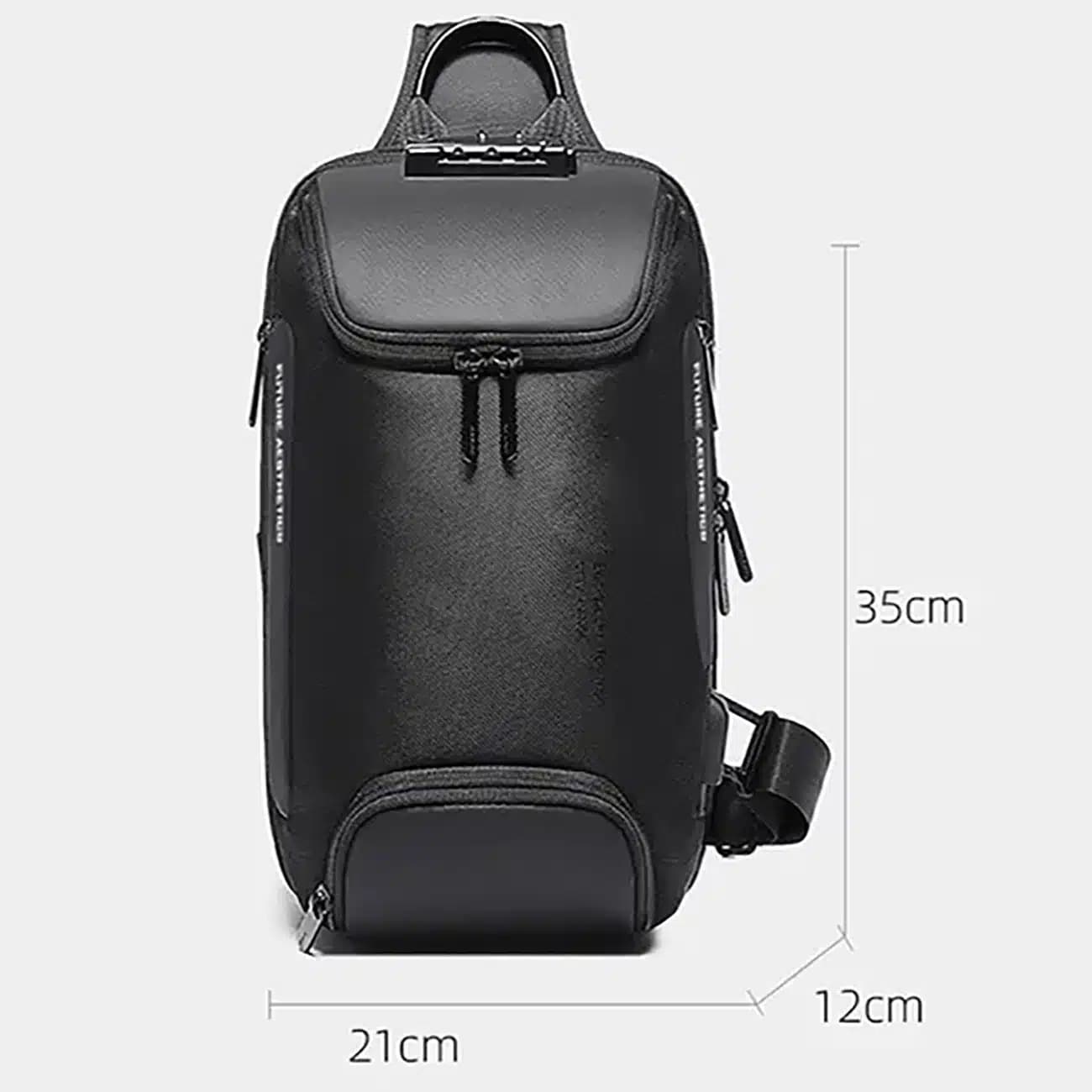 کیف کراس بادی بنج اصل BANGE BG-7082 رمز دار با پورت USB — تصویر ۳