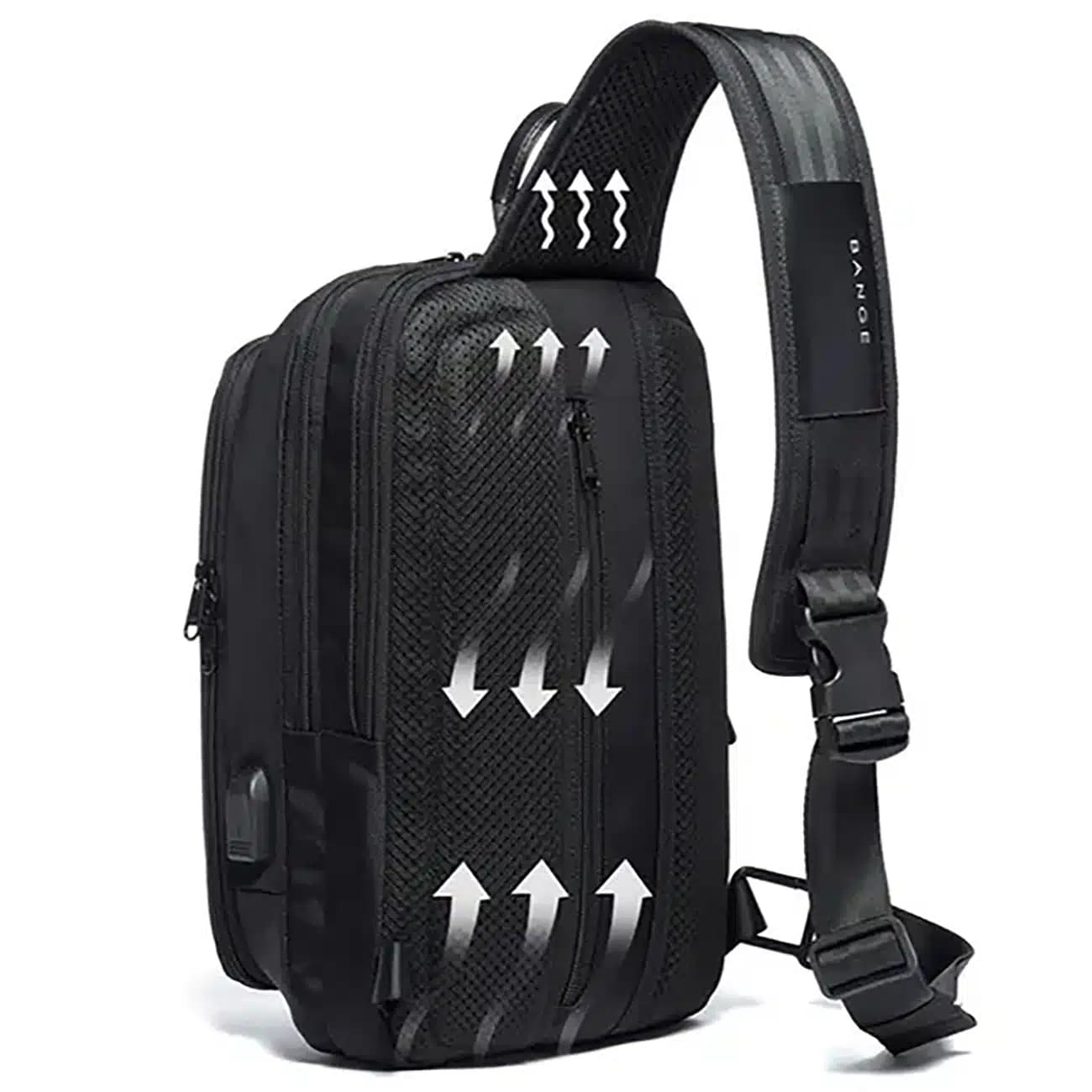 کیف کراس بادی بنج اصل Bange BG-7079 ضدآب USB دار — تصویر ۶