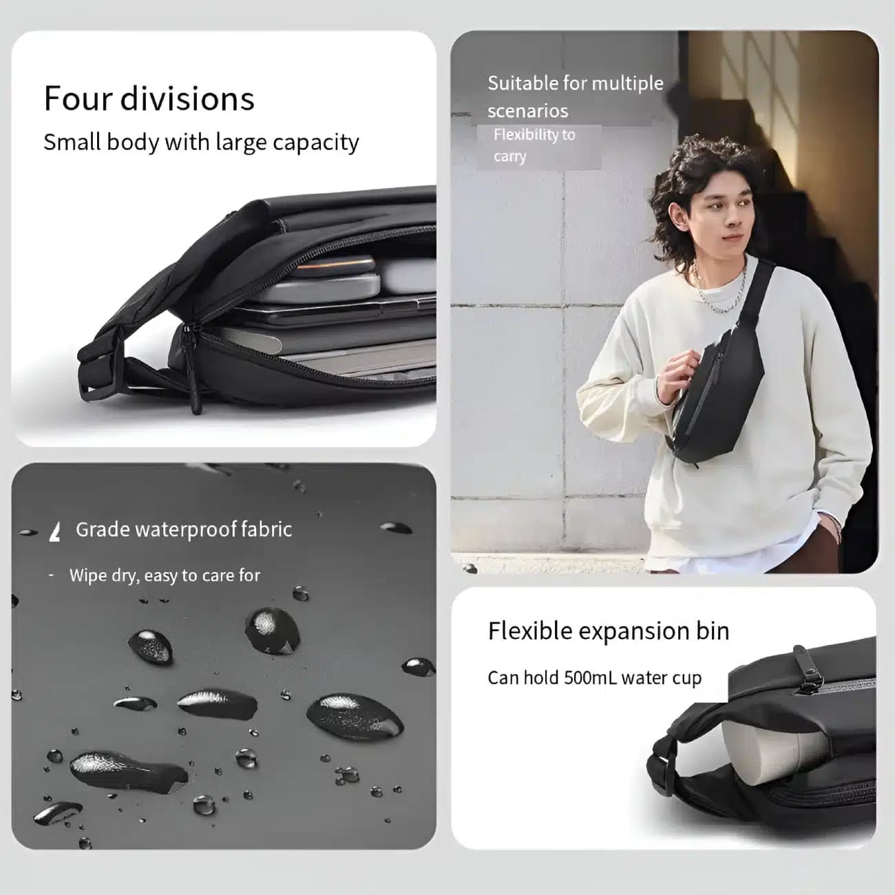 کیف کراس بادی شیائومی Xiaomi Mijia Sport fanny pack مدل M8101614/MJXB01RM ضدآب — تصویر ۷