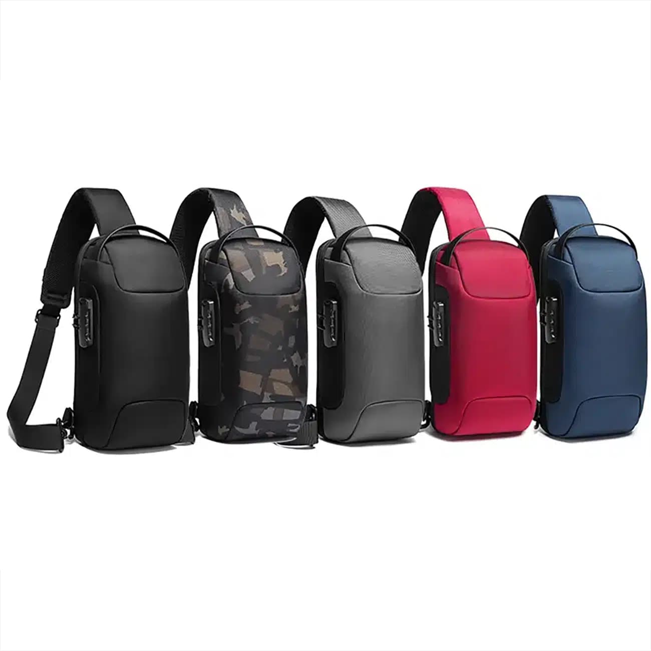 کیف کراس بادی مردانه بنج اصل BANGE BG-22085 رمز دار با پورت USB — تصویر ۳