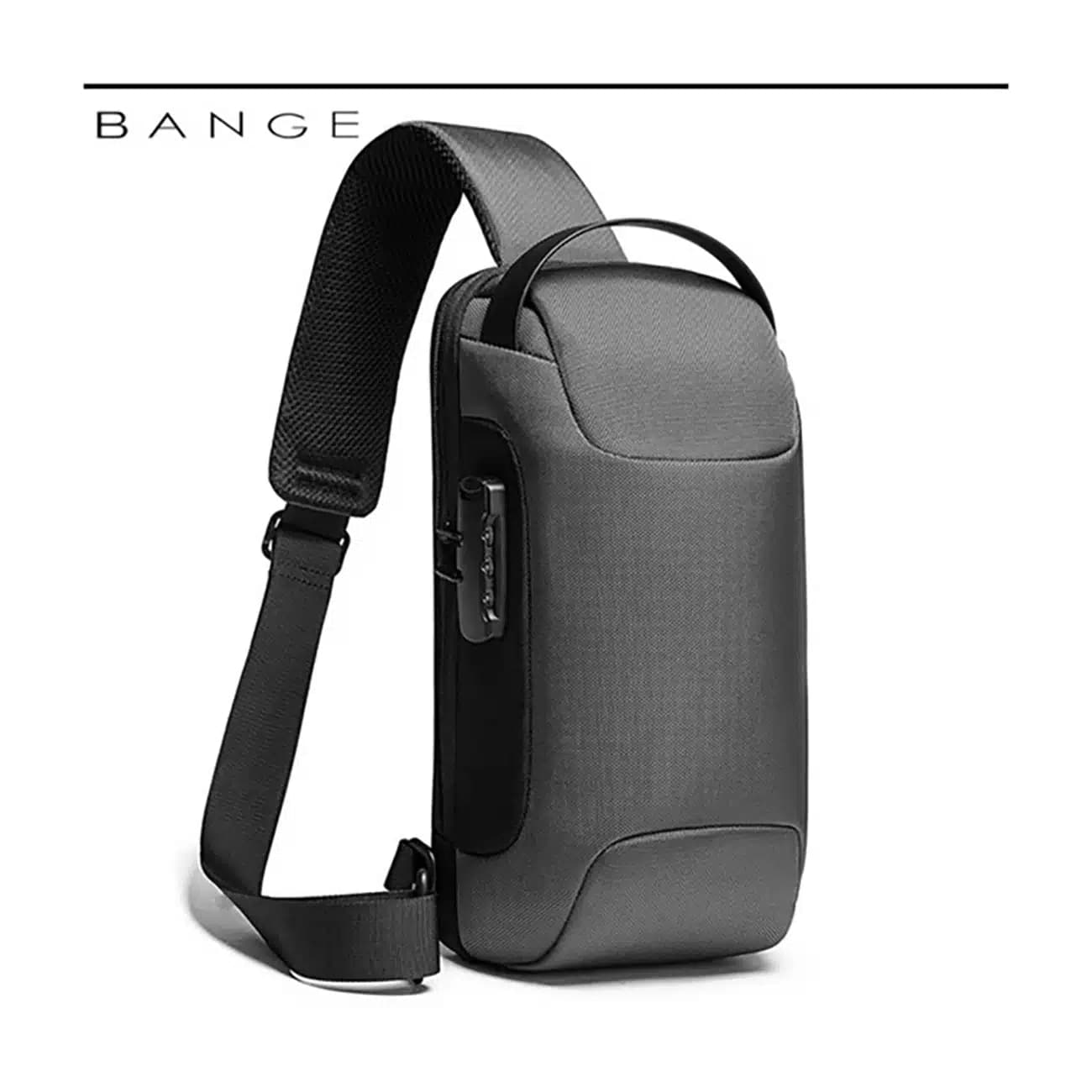 کیف کراس بادی مردانه بنج اصل BANGE BG-22085 رمز دار با پورت USB — تصویر ۴