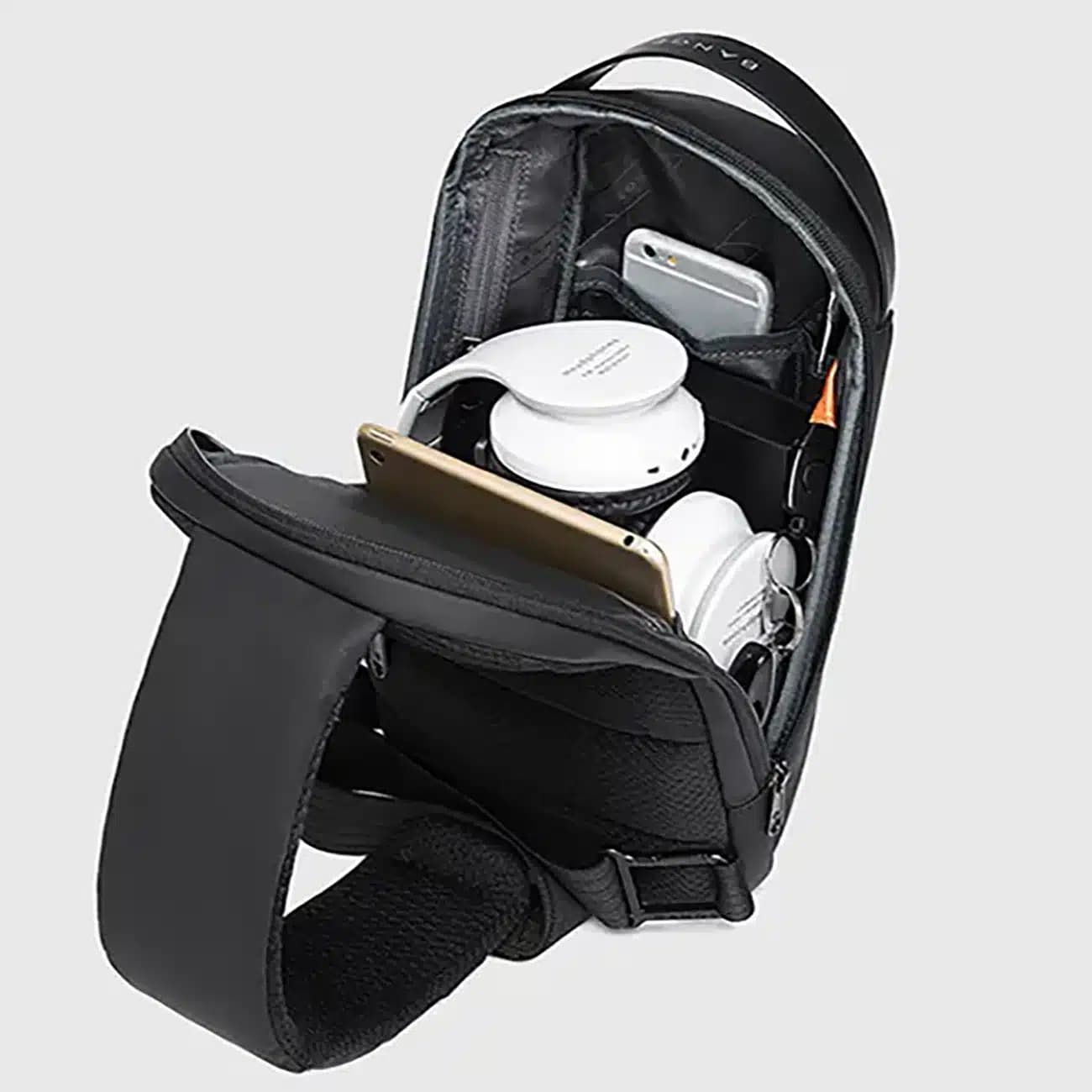 کیف کراس بادی مردانه بنج BANGE اصل مدل BG-7221 ضدآب با درگاه شارژ — تصویر ۵