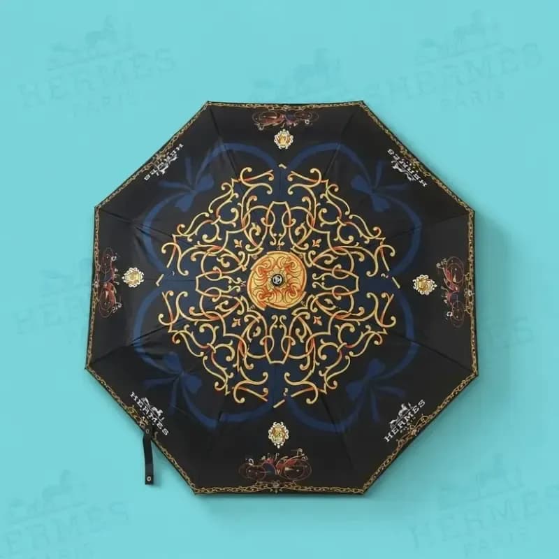 چتر اتوماتیک لوکس برند هرمس ضدباد پارچه نانو — تصویر ۷