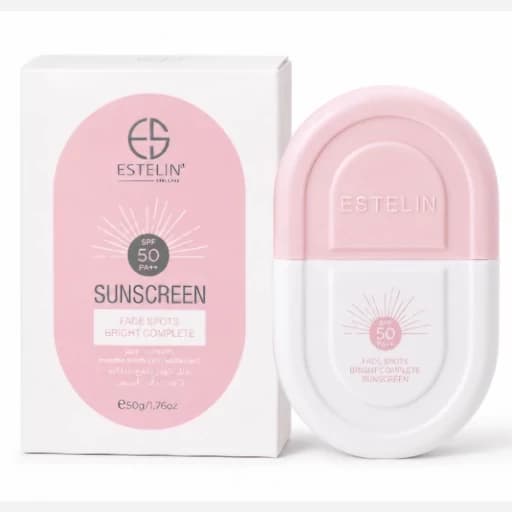ضد آفتاب استلین صورتی اورجینال حجم 50 گرم spf50 ضد لک و ضد جوش فاقد چربی و بافت سبک مخصوص انواع پوست و ضد لک پوست