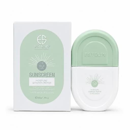 ضد آفتاب استلین سبز اورجینال حجم50 گرم spf50 بافت سبک و فاقد چربی ضد حساسیت و ترمیم کننده پوست