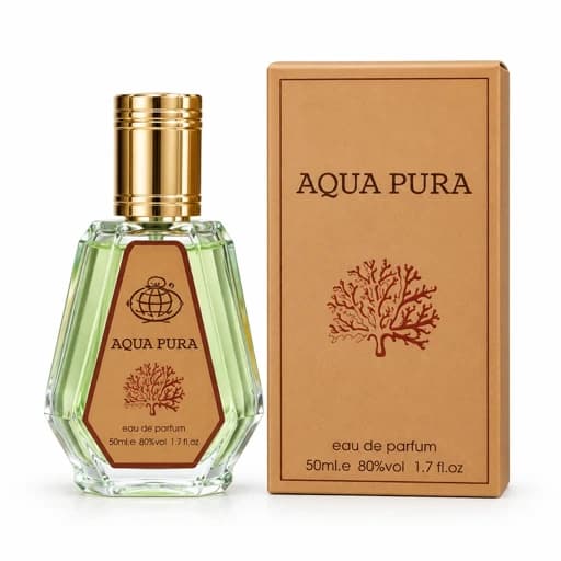 ادکلن آکوا پورا (Aqua Pura) شرکت فرگرنس حجم 50 میل رایحه اقیانوسی و طراوتبخش مشابه مگامار اورتوپاریسی