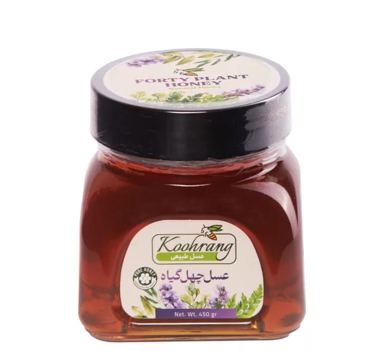 عسل طبیعی چهل گیاه رویال کندو کوهرنگ وزن 450 گرم